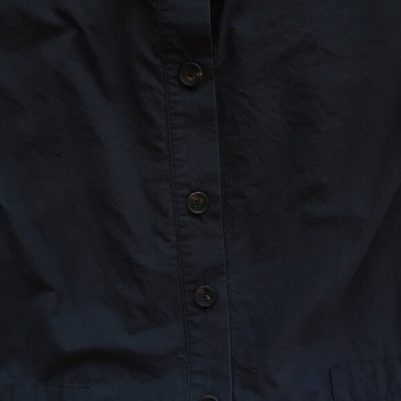 Malia Mills Black Cotton Wide Leg Button Up Drawstring Waist Jumpsuit Size 8 - Picture 10 of 14